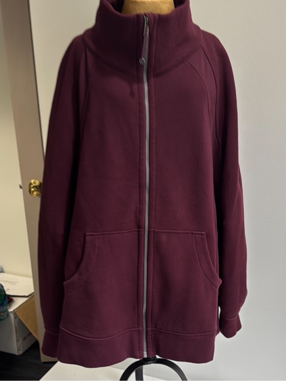 Lululemon Burgundy Scuba Oversized Full Zip Hoodie